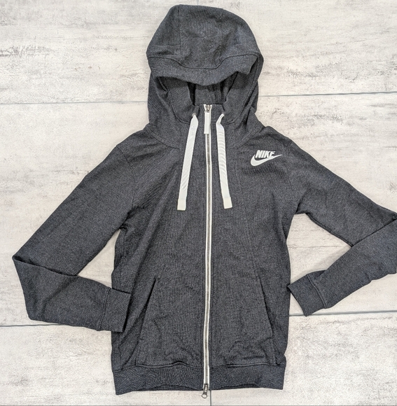 Nike Y2K Women's Grey Full Zip Hooded Jacket Size XS - Picture 1 of 6